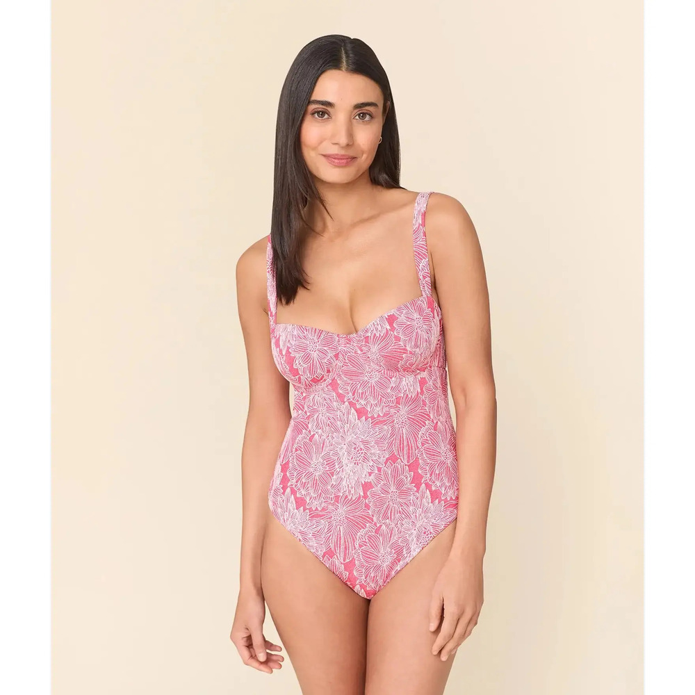 Andie The Dorset One Piece - Garden Jacquard - Peachy - Classic Size MPEACHY / M